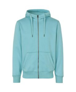 CORE hoodie zip ID IDENTITY Støvet Aqua med lynlås