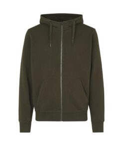 CORE hoodie zip ID IDENTITY Oliven med lynlås