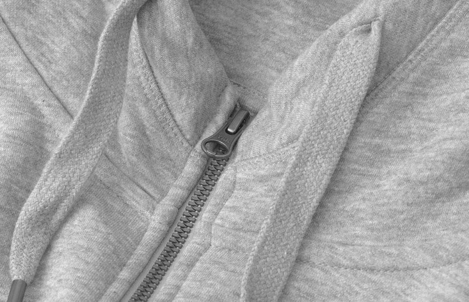 CORE hoodie zip ID IDENTITY Grå Melange med lynlås - Billede 5