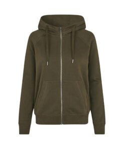 CORE hoodie zip ID IDENTITY Oliven med lynlås