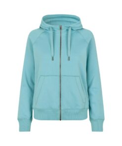 CORE hoodie zip ID IDENTITY Støvet Aqua med lynlås