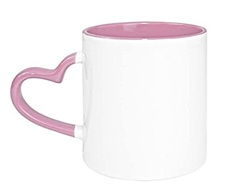 Kaffekop m. hjerte Pink